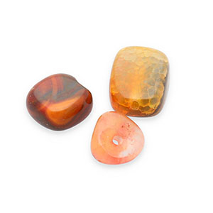 Perlen Naturstein Quarz Multicolour orange