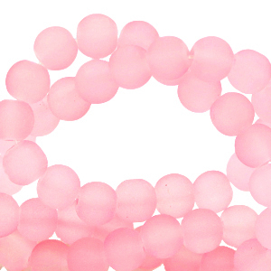 Glas Perlen 6 mm matt Azalea pink