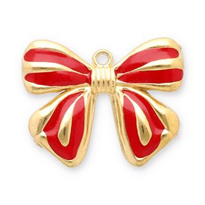 Anh&auml;nger aus Stainless Steel - Rostfreiem Stahl Bow Gold-red
