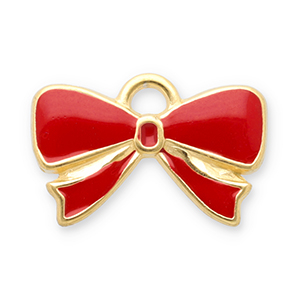 Anh&auml;nger aus Stainless Steel - Rostfreiem Stahl Bow Gold-red