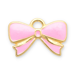 Anh&auml;nger aus Stainless Steel - Rostfreiem Stahl Bow Gold-pink