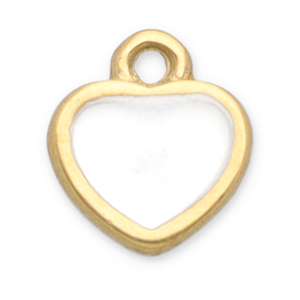 Anh&auml;nger aus Stainless Steel - Rostfreiem Stahl Heart Gold-white