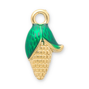 Anh&auml;nger aus Stainless Steel - Rostfreiem Stahl Corn on the Cob Gold-green