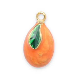 Anh&auml;nger aus Stainless Steel - Rostfreiem Stahl Kumquat Gold-orange-green