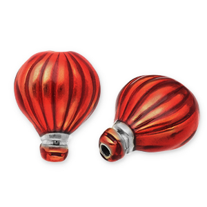 Perlen aus Stainless Steel - Rostfreiem Stahl Hot Air Balloon Silver-red