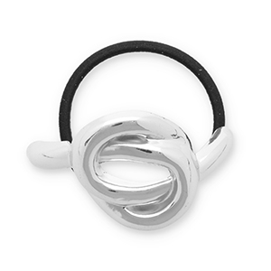 Haarschmuck Haargummi mit Metall Knot Silver-black