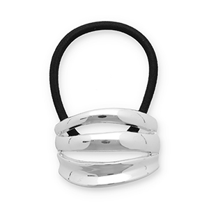 Haarschmuck Haargummi mit Metall Silver-black
