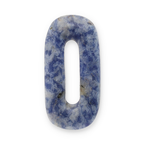 Anh&auml;nger Naturstein Sodalith und Mikrokline Oval Blue-white
