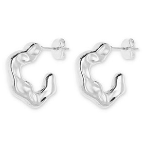 Stainless Steel - Rostfrei Stahl Ohrringe / Ohrstecker Irregular Silver
