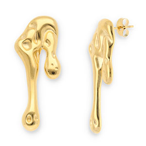 Stainless Steel - Rostfrei Stahl Ohrringe / Ohrstecker Drops Gold