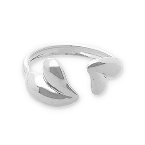 Stainless Steel - Rostfrei Stahl Ringe Hearts Silver
