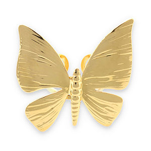 Stainless Steel - Rostfrei Stahl Ringe Butterfly Gold