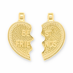 Anh&auml;nger Metall DQ "best friends" Gold (Nickelfrei)