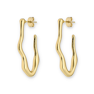 Stainless Steel - Rostfrei Stahl Ohrringe / Ohrstecker Irregular Gold
