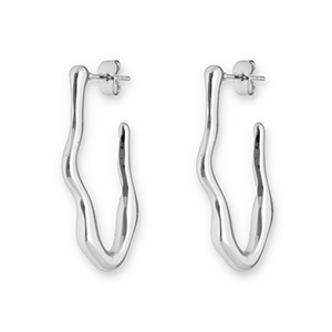 Stainless Steel - Rostfrei Stahl Ohrringe / Ohrstecker Irregular Silver