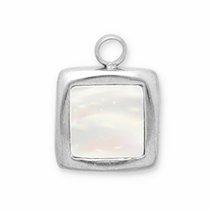 Anh&auml;nger aus Stainless Steel - Rostfreiem Stahl Muschel Square Silver-white