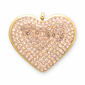 Anh&auml;nger aus Stainless Steel - Rostfreiem Stahl Heart Gold-champagne