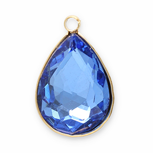 Anh&auml;nger aus Stainless Steel - Rostfreiem Stahl Facet Drop Gold-dark blue