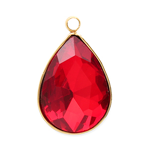 Anh&auml;nger aus Stainless Steel - Rostfreiem Stahl Facet Drop Gold-red