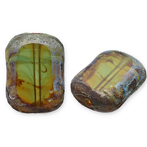Tschechische Perlen TCB Rectangle 12x9mm Peridot-topaz