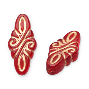 Perlen aus Acryl Rhombus Arabesque Red-gold
