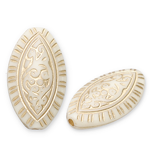 Perlen aus Acryl Oval Off white-gold
