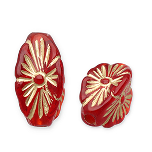 Perlen aus Acryl Oval Red-gold