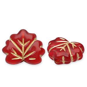 Perlen aus Acryl Leaf Red-gold