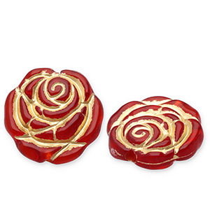 Perlen aus Acryl Rose Red-gold