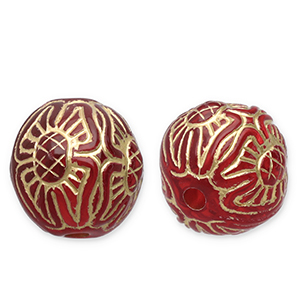 12 mm Perlen aus Acryl Round Red-gold