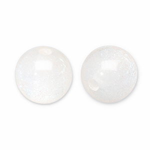 12 mm Perlen aus Acryl mit Glitzer White-turquoise
