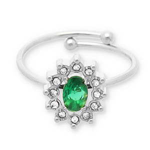 Stainless Steel - Rostfrei Stahl Ringe Silver-green
