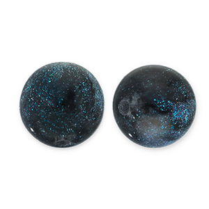 6 mm Perlen aus Acryl mit Glitzer Black-turquoise