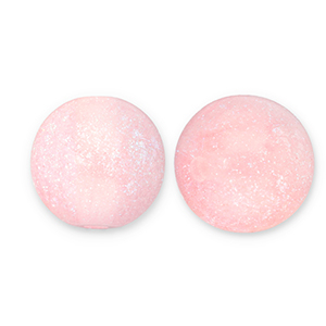 8 mm Perlen aus Acryl mit Glitzer Light pink-turquoise