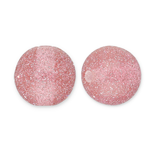 8 mm Perlen aus Acryl mit Glitzer Mauve pink-silver