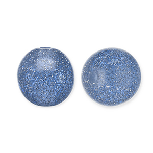 8 mm Perlen aus Acryl mit Glitzer Montana blue-silver