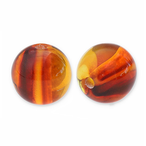 Perlen aus Resin 14mm Topaz brown