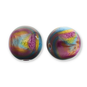 Perlen aus Resin mit Glitzer 14mm Purple-blue-gold