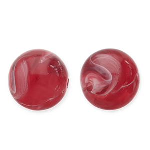 12 mm Perlen aus Acryl Round Red-white