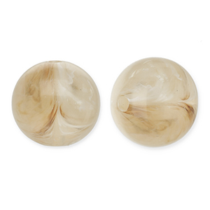 12 mm Perlen aus Acryl Round Beige brown-white
