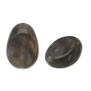 Perlen aus Acryl Egg-Shaped Dark grey-white