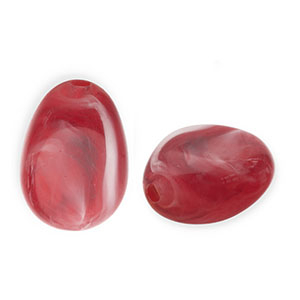 Perlen aus Acryl Egg-Shaped Red-white