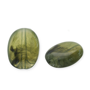 Perlen aus Acryl Oval Olive green
