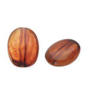 Perlen aus Acryl Oval Orange brown