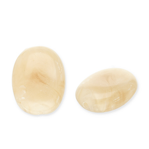 Perlen aus Acryl Oval Beige brown-white