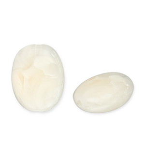 Perlen aus Acryl Oval Off white-white