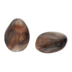 Perlen aus Acryl Drop Brown-white