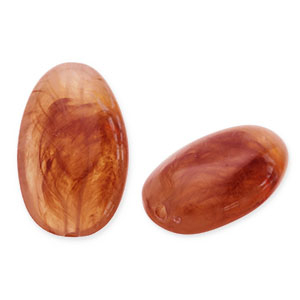 Perlen aus Acryl Oblong Oval Orange brown