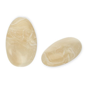 Perlen aus Acryl Oblong Oval Beige brown-white