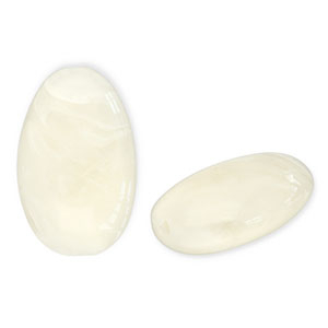 Perlen aus Acryl Oblong Oval Off white-white